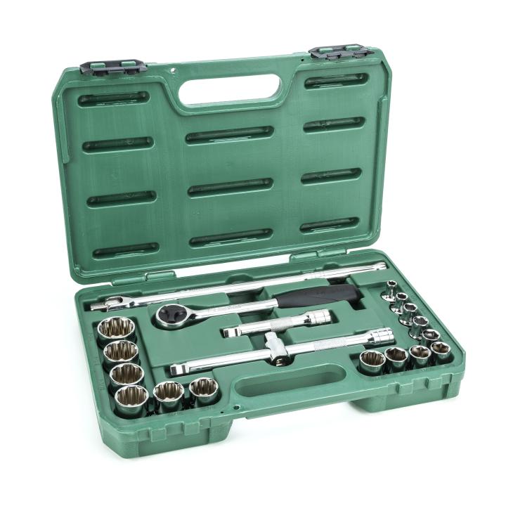 Image of 20 Pc. 1/2" Drive 6 and 12 Point SAE Socket Set - SATA